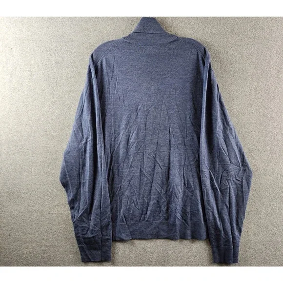 The Men's Store at Bloomingdale's Zegna Baruffa Wool Sweater Mens XXL Denim Blue - Picture 12 of 14